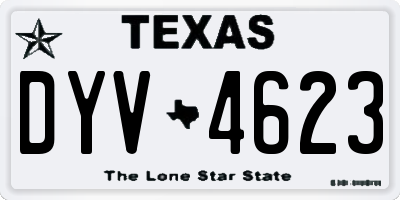 TX license plate DYV4623