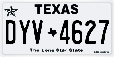 TX license plate DYV4627