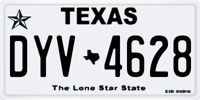 TX license plate DYV4628