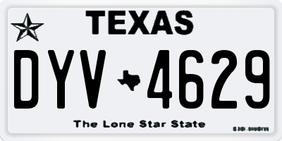 TX license plate DYV4629