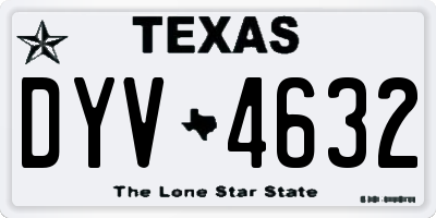 TX license plate DYV4632