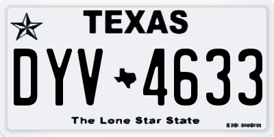 TX license plate DYV4633
