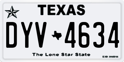 TX license plate DYV4634