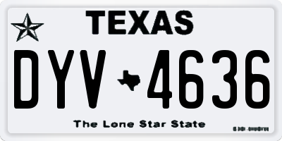 TX license plate DYV4636