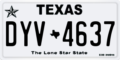 TX license plate DYV4637