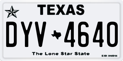 TX license plate DYV4640