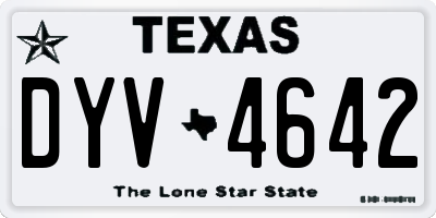 TX license plate DYV4642