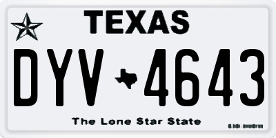 TX license plate DYV4643