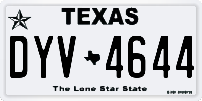 TX license plate DYV4644