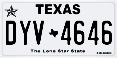 TX license plate DYV4646