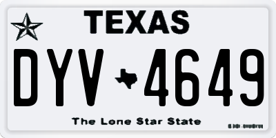 TX license plate DYV4649
