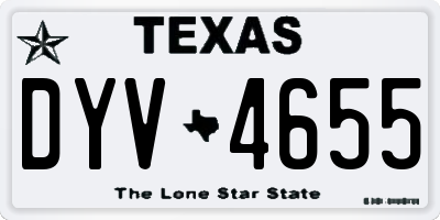 TX license plate DYV4655