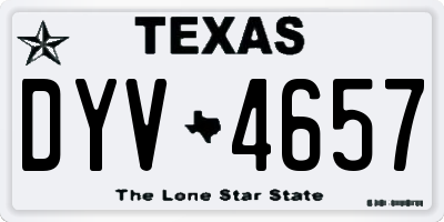 TX license plate DYV4657