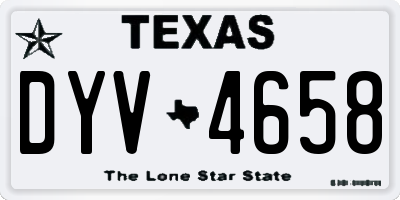 TX license plate DYV4658