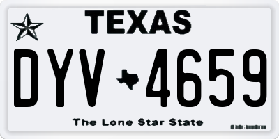 TX license plate DYV4659
