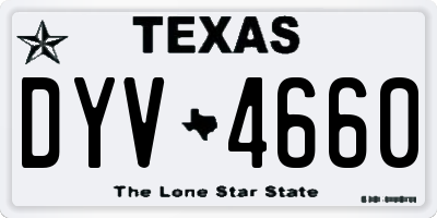 TX license plate DYV4660