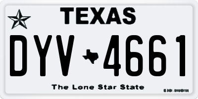 TX license plate DYV4661