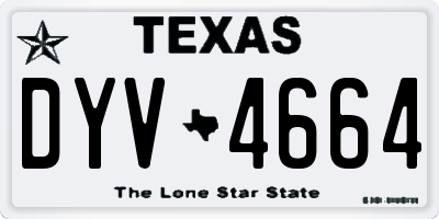 TX license plate DYV4664