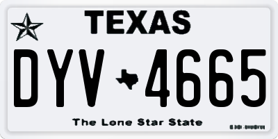 TX license plate DYV4665