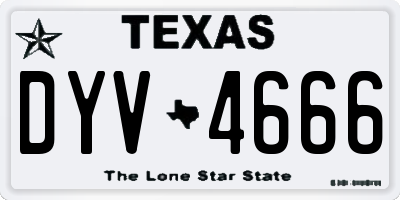 TX license plate DYV4666