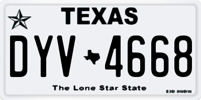 TX license plate DYV4668