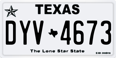 TX license plate DYV4673