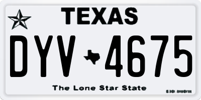 TX license plate DYV4675