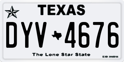 TX license plate DYV4676