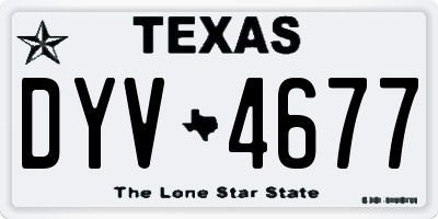TX license plate DYV4677