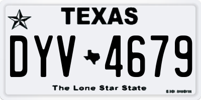 TX license plate DYV4679