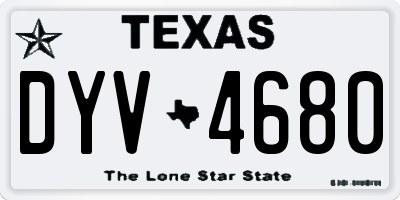 TX license plate DYV4680