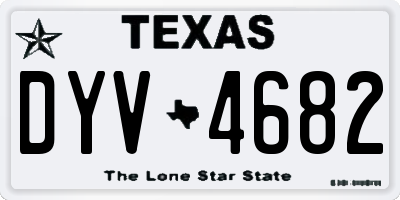 TX license plate DYV4682