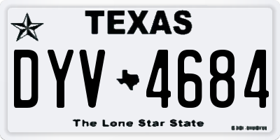 TX license plate DYV4684