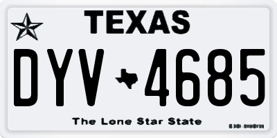 TX license plate DYV4685