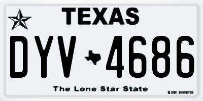 TX license plate DYV4686