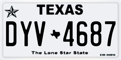 TX license plate DYV4687