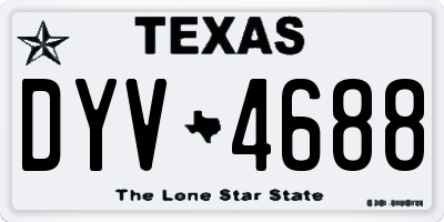 TX license plate DYV4688