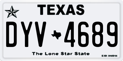 TX license plate DYV4689