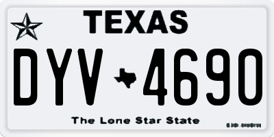 TX license plate DYV4690