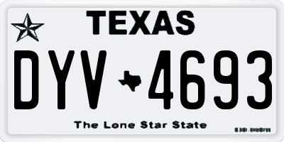 TX license plate DYV4693