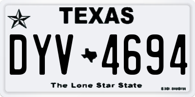 TX license plate DYV4694