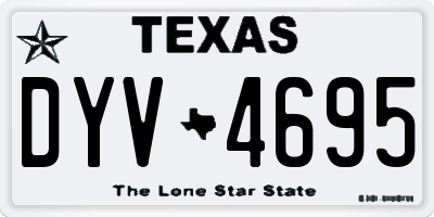 TX license plate DYV4695