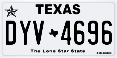 TX license plate DYV4696