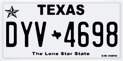 TX license plate DYV4698