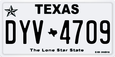TX license plate DYV4709