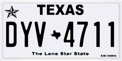 TX license plate DYV4711