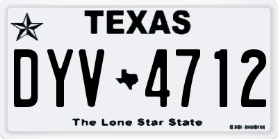 TX license plate DYV4712
