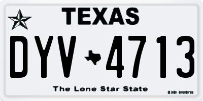 TX license plate DYV4713