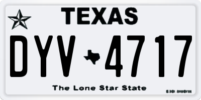 TX license plate DYV4717