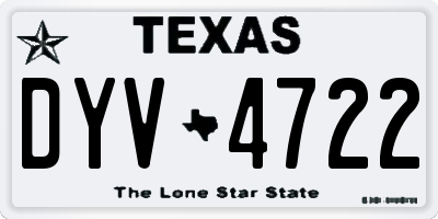 TX license plate DYV4722